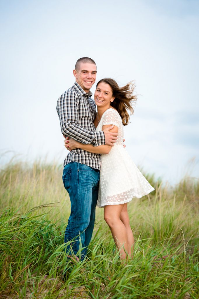 Engagement session couple on the beach at First Landing State Park