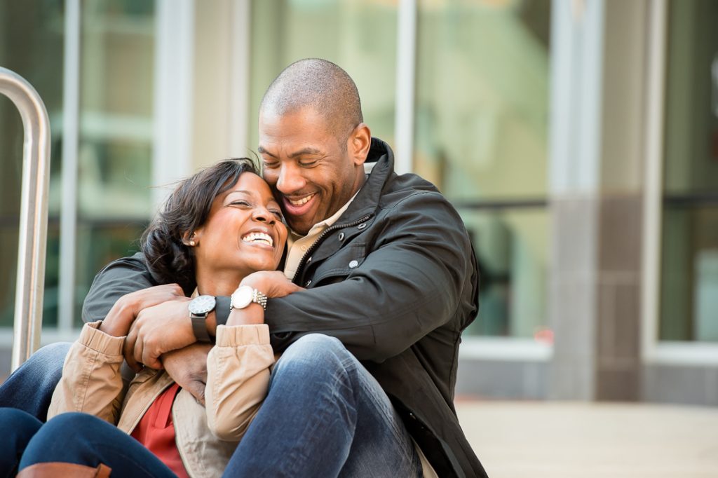 Engagement session couple Town Center in Virginia Beach