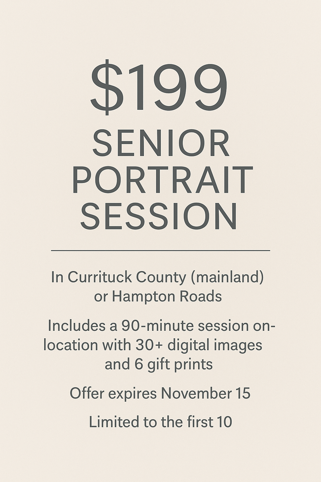 senior portrait session special offer virginia beach senior portrait session special offer
