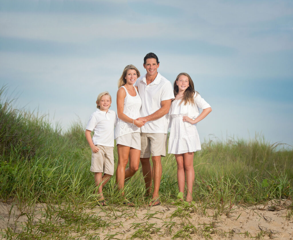 Family portraits on the beach at First Landing State Park
