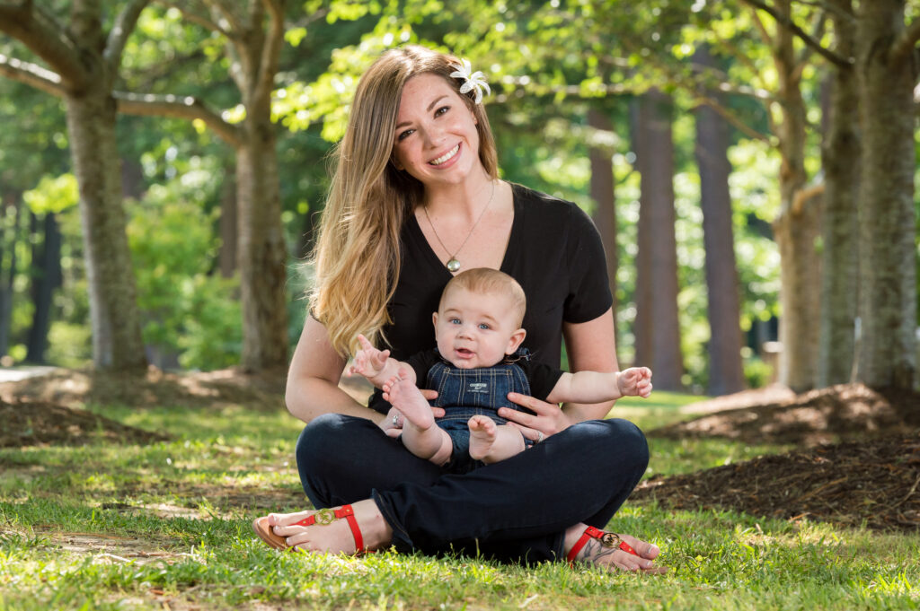 Beautiful lady with her baby at First Landing State Park