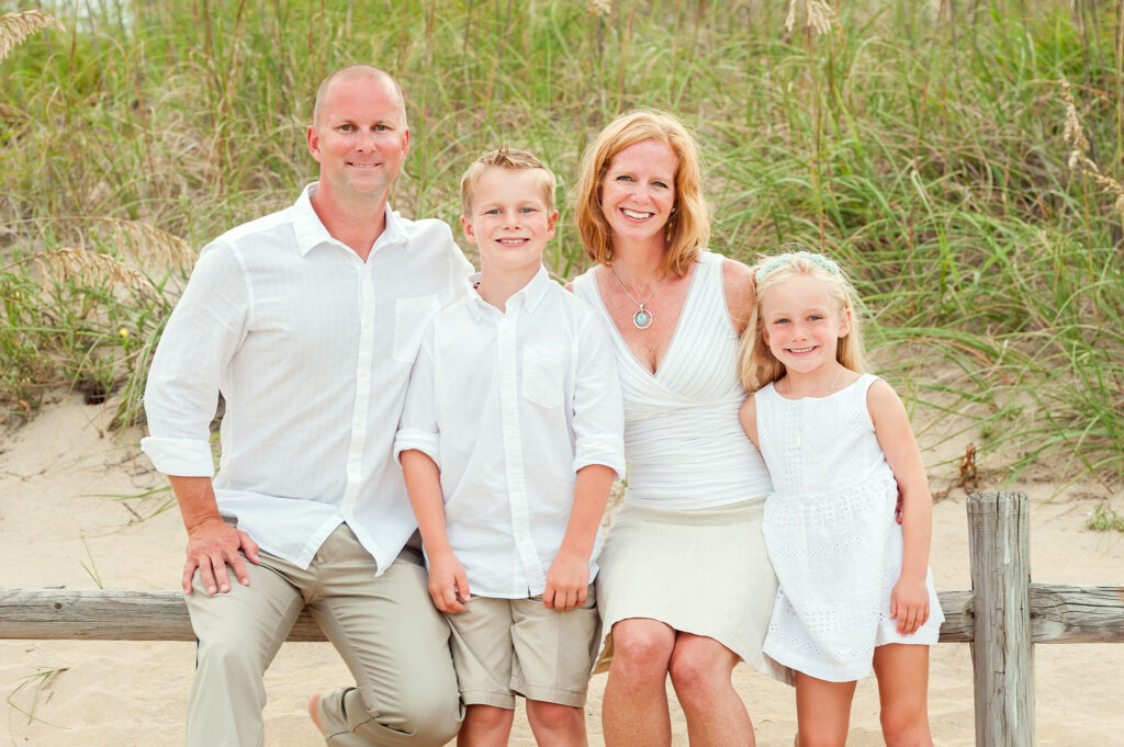Small family portrait on the beach