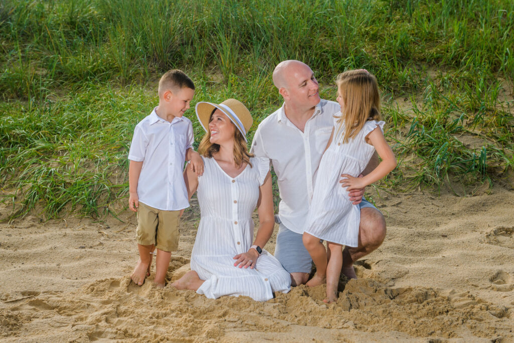 Candid family photo at First Landing State Park
