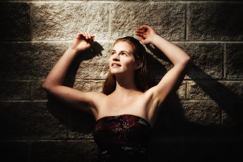 Abstract photo of a senior portrait girl at First Landing State Park