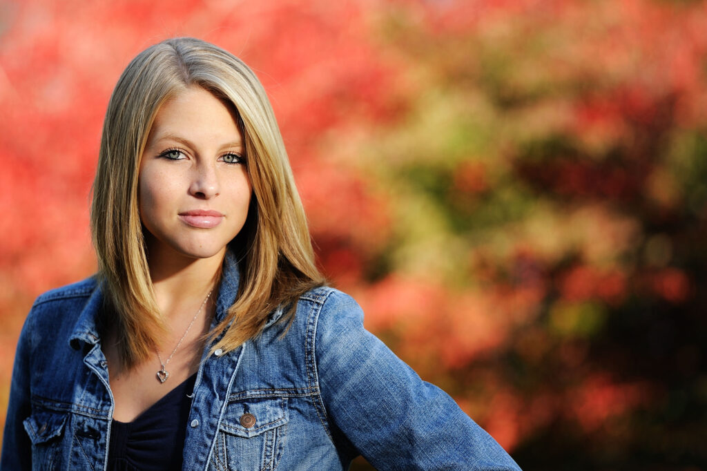 Pretty girl at her senior portrait session in Chesapeake, VA