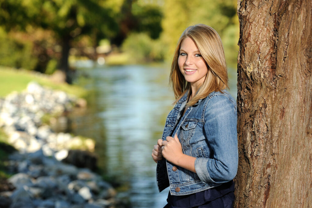 Senior portrait with jean jacket