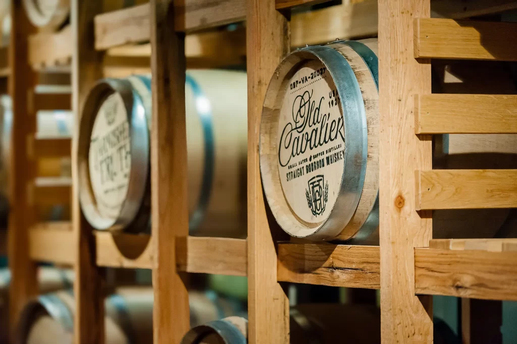 Barrels of Tarnished Truth Whiskey at the Cavalier Hotel