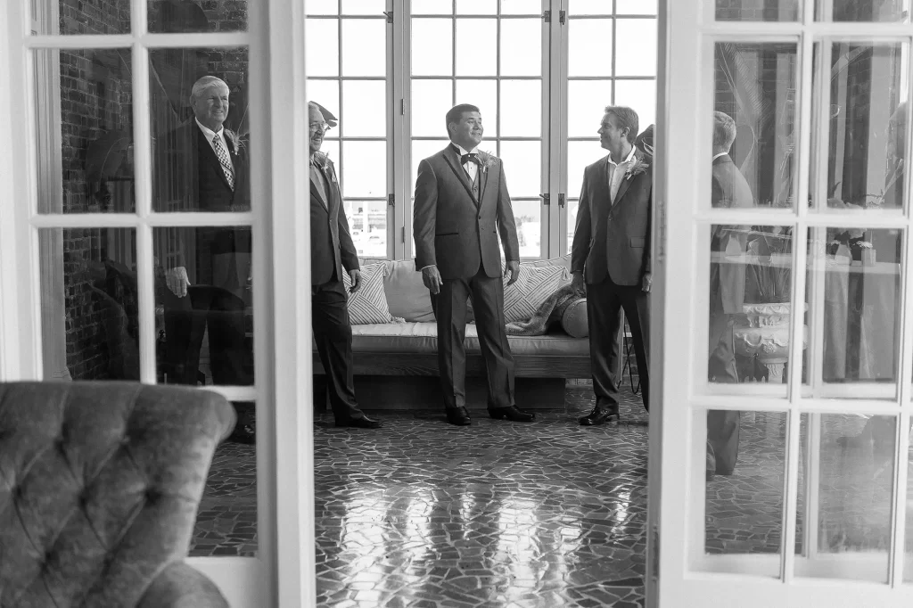 Groom with groomsmen at the Cavalier Hotel