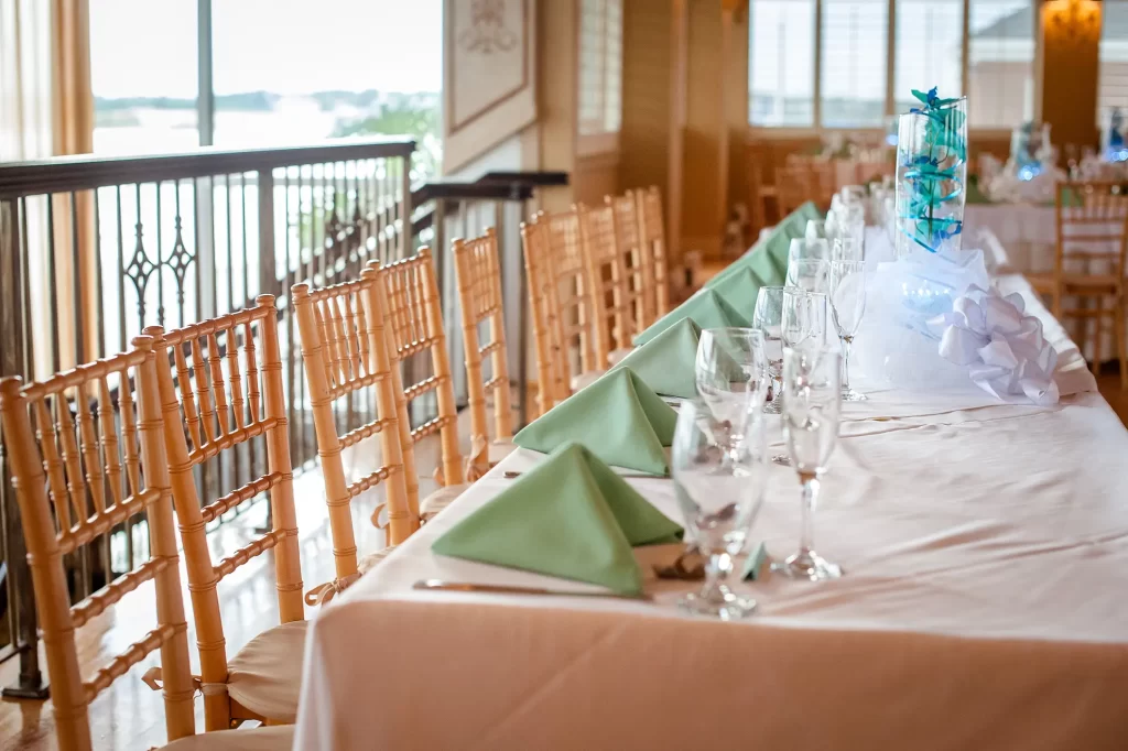 Wedding details table settings at the Lesner Inn