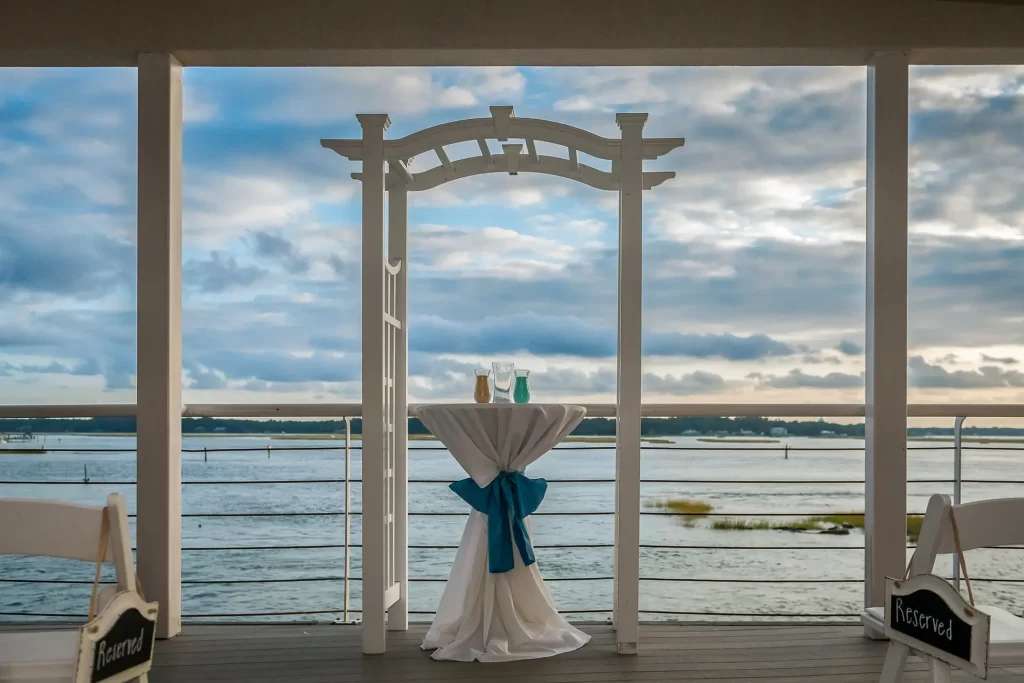 Wedding details of the altar at the Lesner Inn