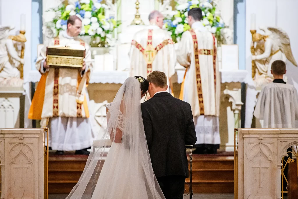 Bride and Groom at the alter during ceremony