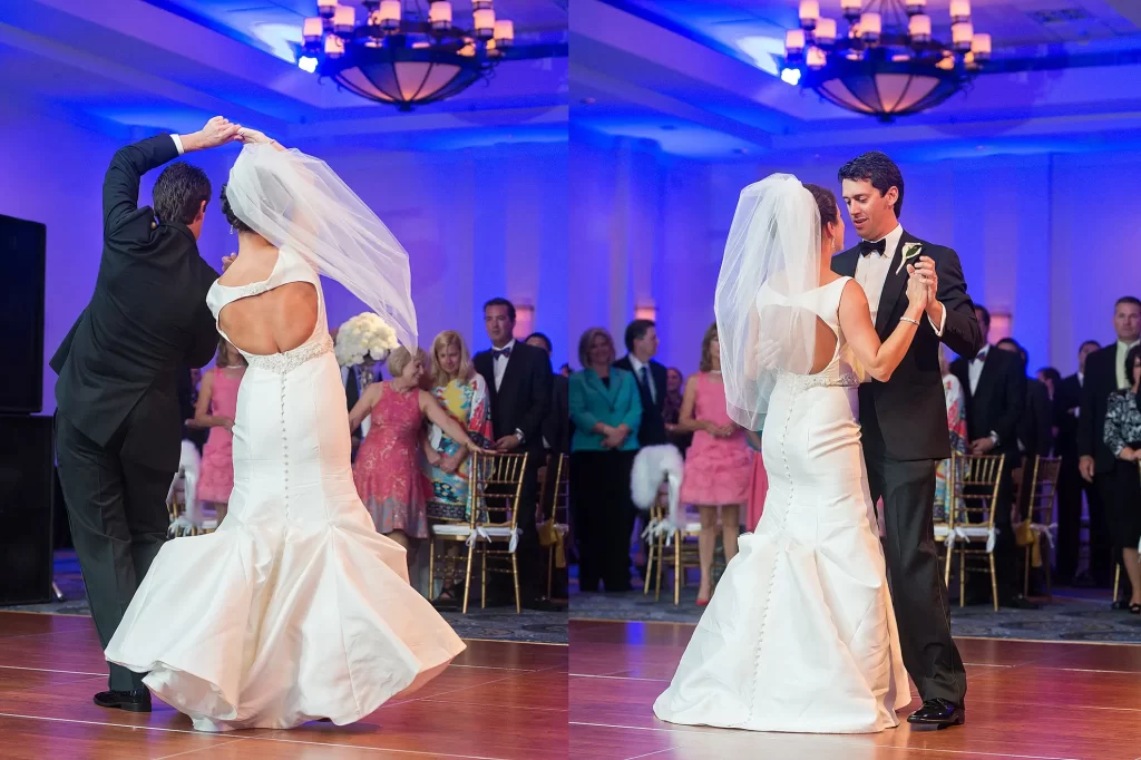 bride and groom first dance collage