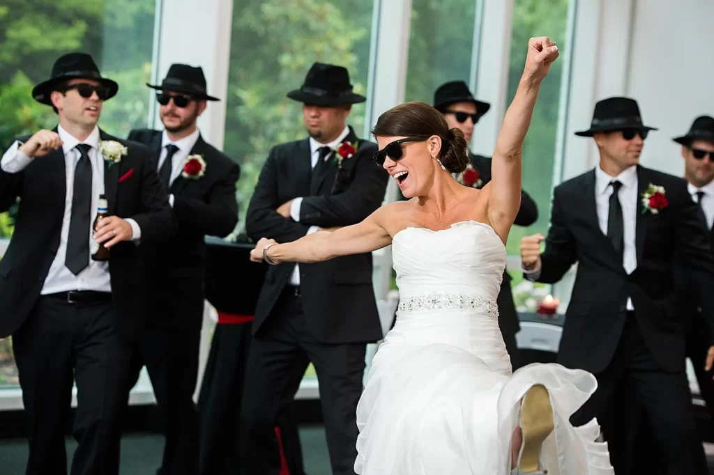 dancing bride at the MOCA