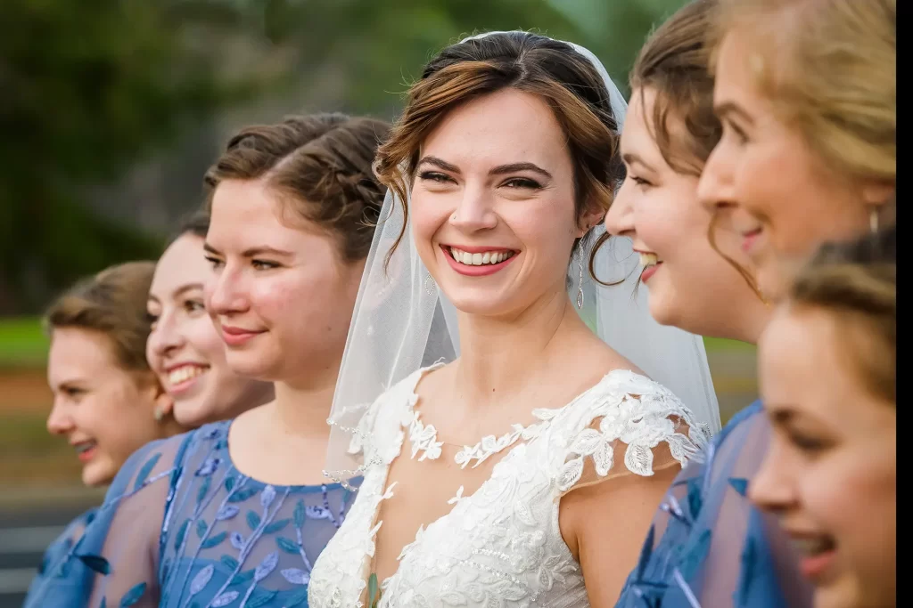 westminster wedding happy bride with bridesmaids